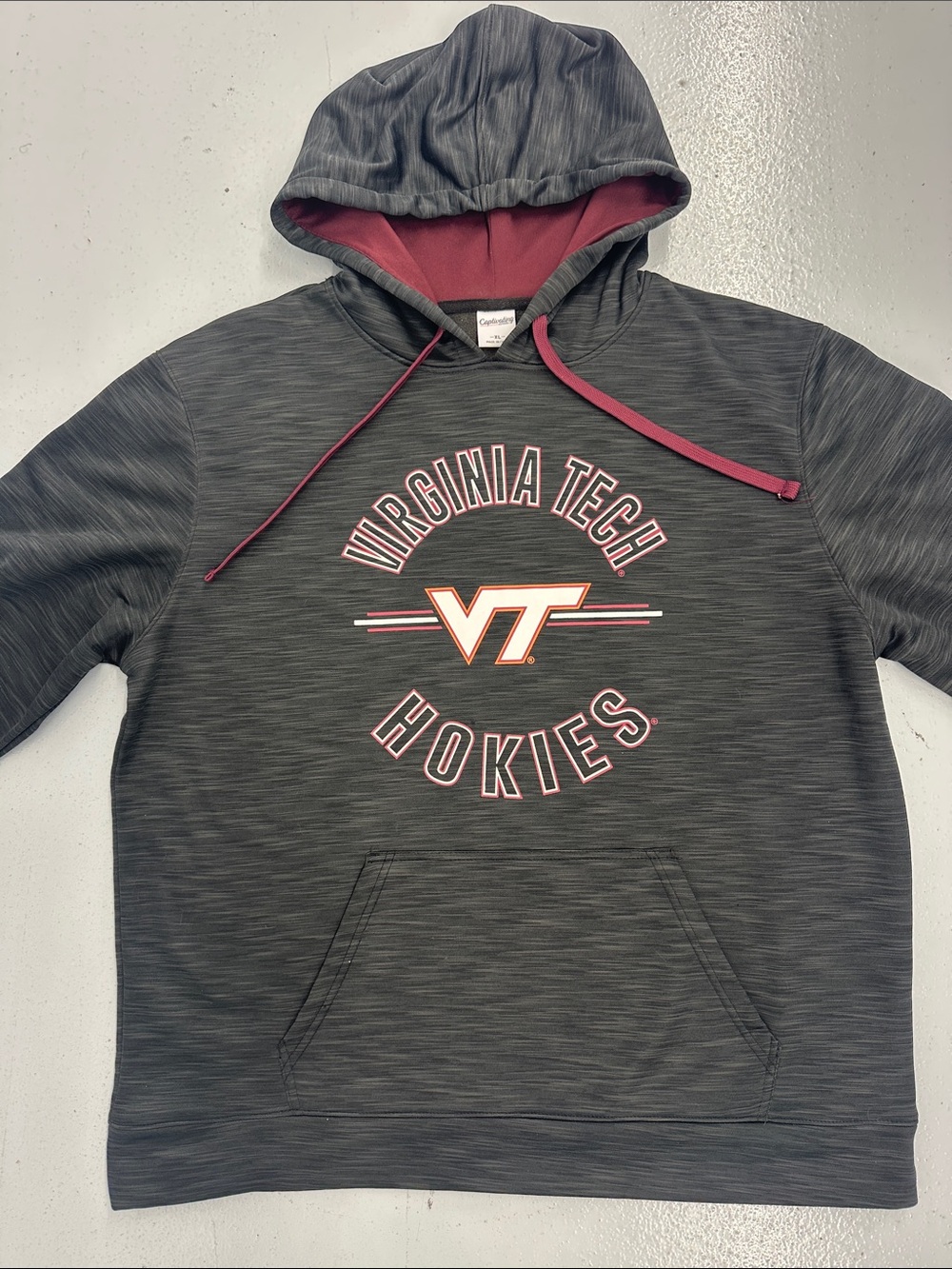 Champion Virginia Tech Gray Hoodie with Maroon Accents